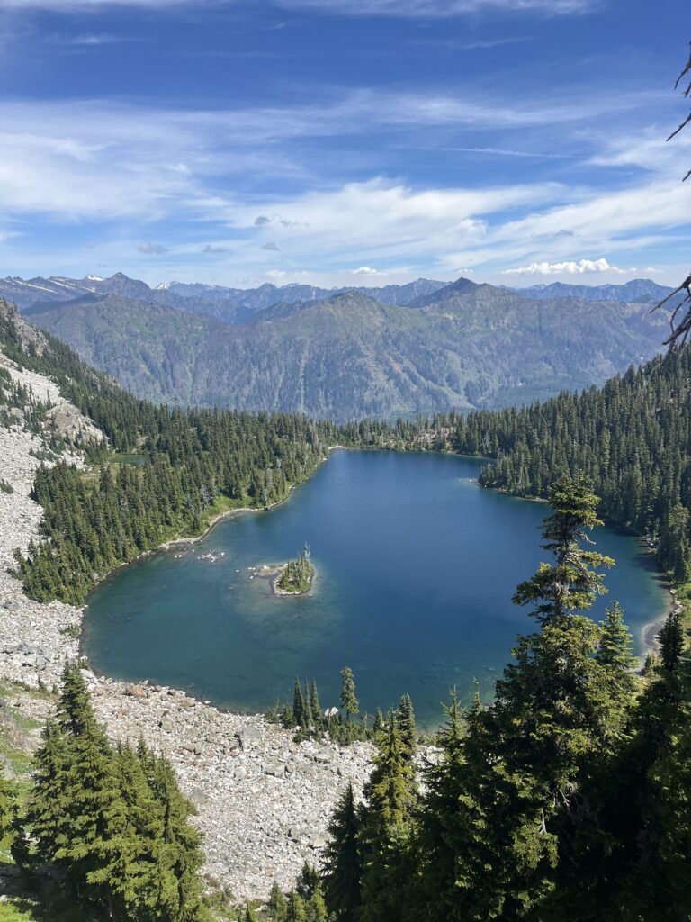 Looking down on Theseus Lake