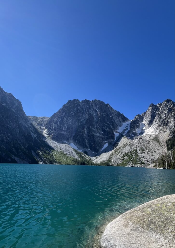 Colchuck Lake in Leavenworth, Washington on a sunny day