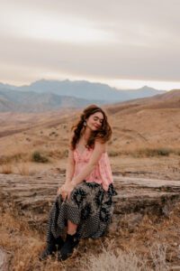 Ethereal senior portrait of a girl in the mountains of Wenatchee, Washington