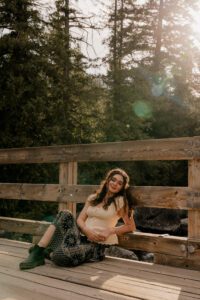 Ethereal senior portraits on a bridge in Leavenworth, Washington