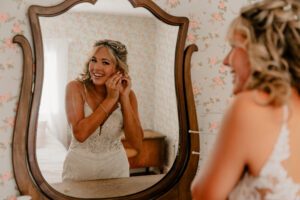 Bride getting ready at Brown Family Homestead