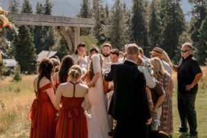Prayer during the ceremony at Brown Family Homestead