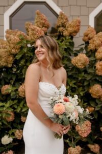 bridal portrait at Sunset Marina in Lake Chelan