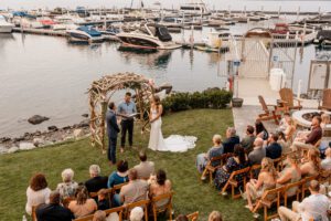 Lake Chelan wedding ceremony at Sunset Marina