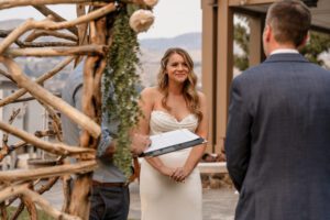 Lake Chelan wedding ceremony at Sunset Marina