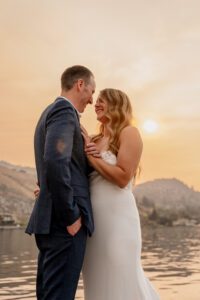 Wedding portraits at Sunset Marina in Lake Chelan